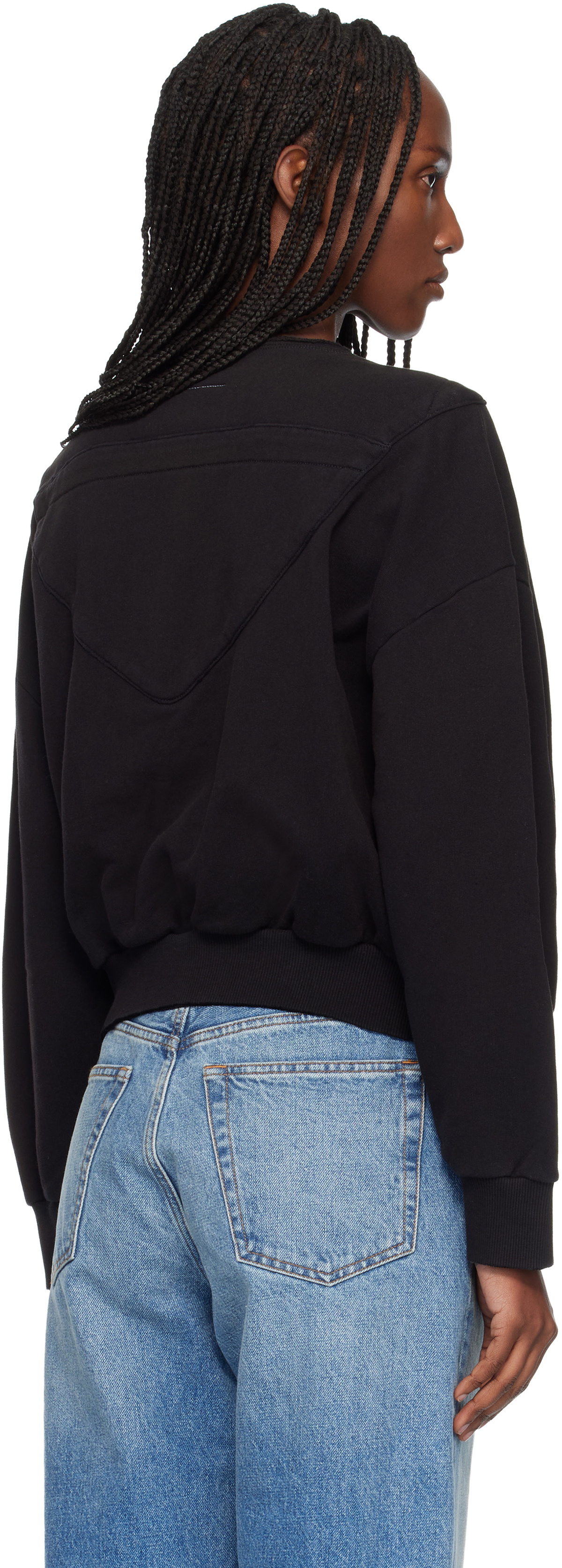 MM6 Maison Margiela Black Unbrushed Cotton Sweatshirt