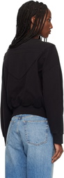 MM6 Maison Margiela Black Unbrushed Cotton Sweatshirt