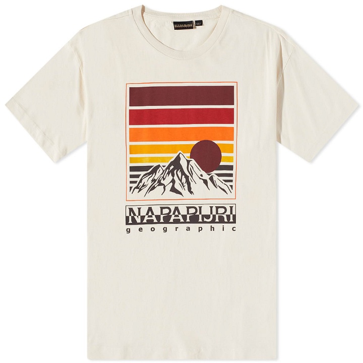 Photo: Napapijri Men's Mountain Print T-Shirt in White