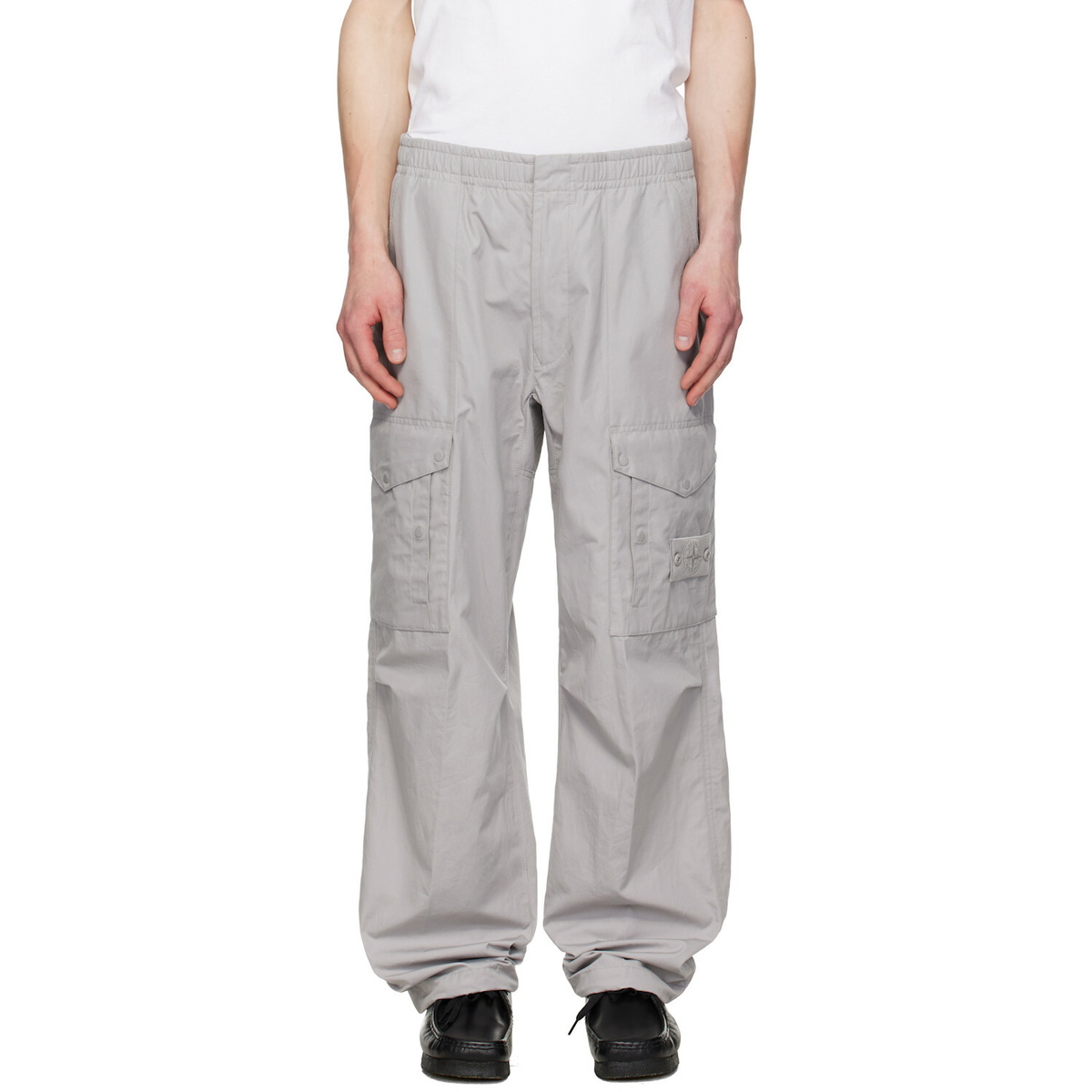 Stone Island Gray 3100017 All-Weather Cotton Canvas_S.I. Ghost Cargo Pants
