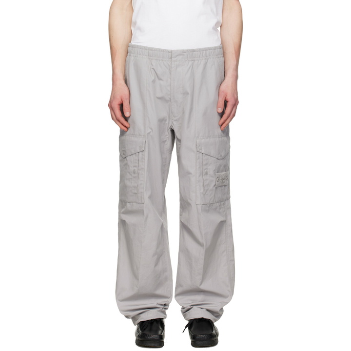 Photo: Stone Island Gray 3100017 All-Weather Cotton Canvas_S.I. Ghost Cargo Pants