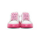 Alexander McQueen White and Pink Clear Sole Oversized Sneakers