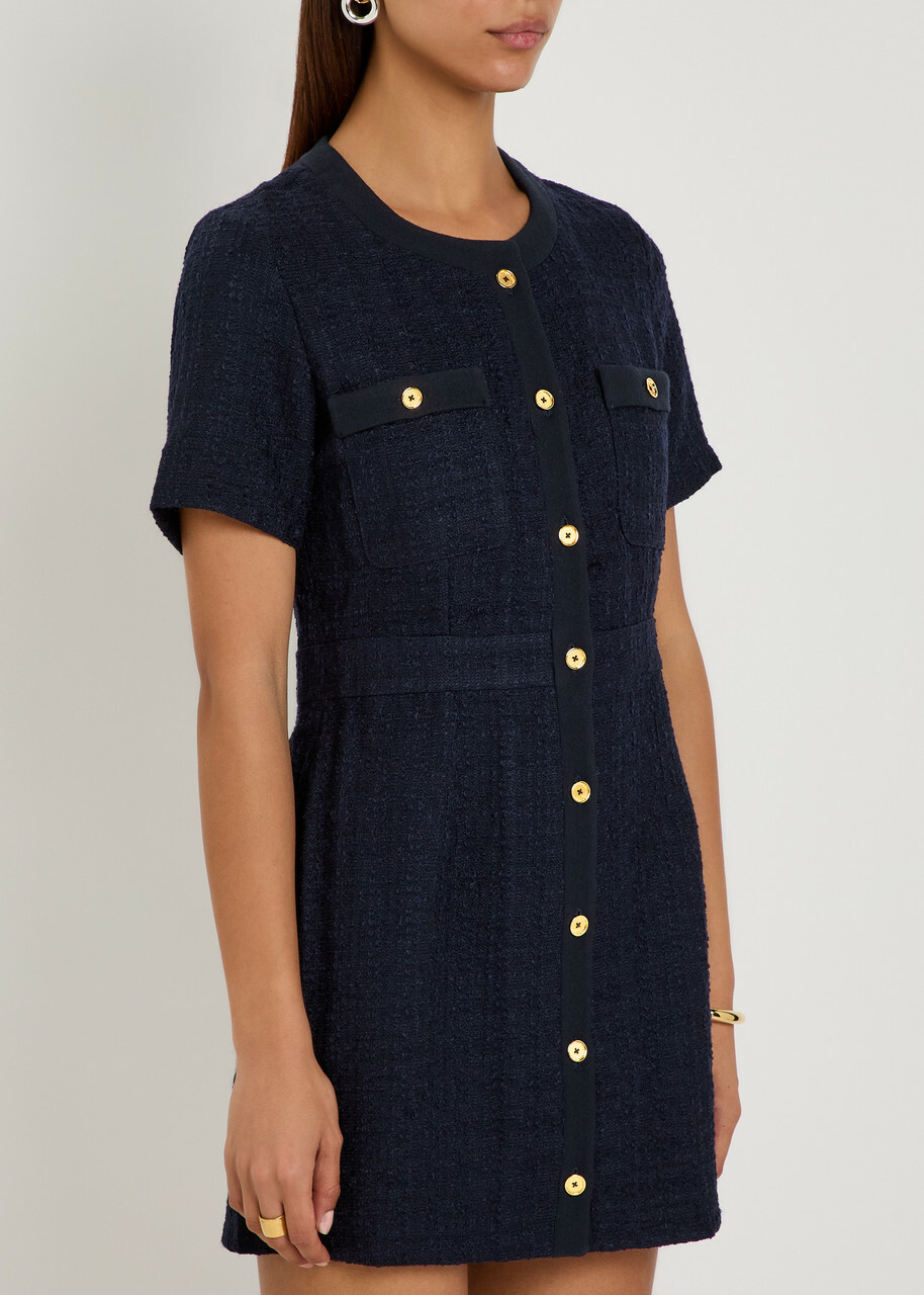 Giuliva Heritage The Vera Tailored Bouclé Mini Dress Navy