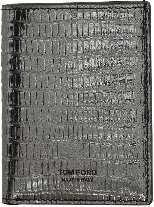 Photo: TOM FORD Gunmetal Tejus T Line Folding Card Holder