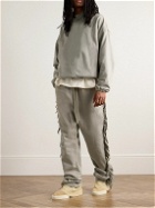 Fear of God - Straight-Leg Fringed Suede-Trimmed Cotton-Jersey Sweatpants - Neutrals