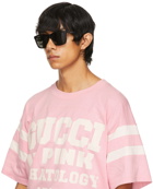 Gucci Black Rectangular Transparent Temple Sunglasses