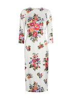 Dolce & Gabbana Floral-print Satin Midi Dress White