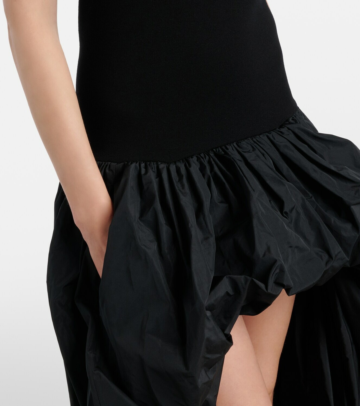 Stella McCartney Asymmetric crêpe and jersey gown