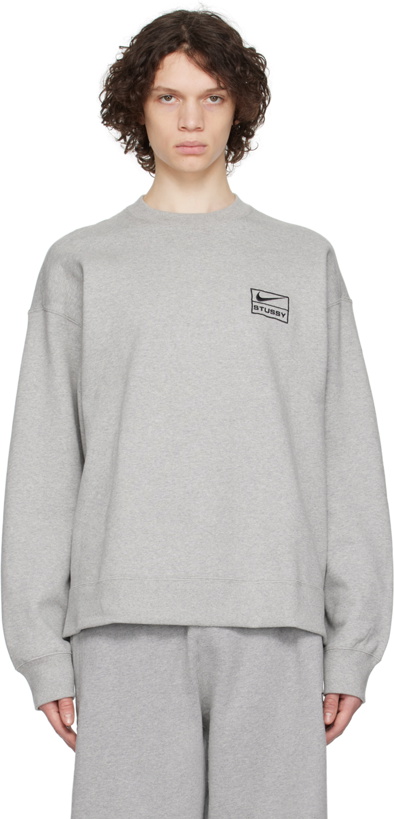 Photo: Nike Gray Stüssy Edition Sweatshirt