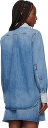 Marni Blue Embroidered Denim Shirt