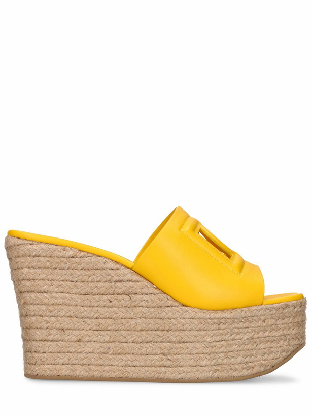 Photo: DOLCE & GABBANA - 105mm Leather Espadrille Wedges