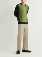 Beams Plus - Knitted Wool-Jacquard Polo Shirt - Green