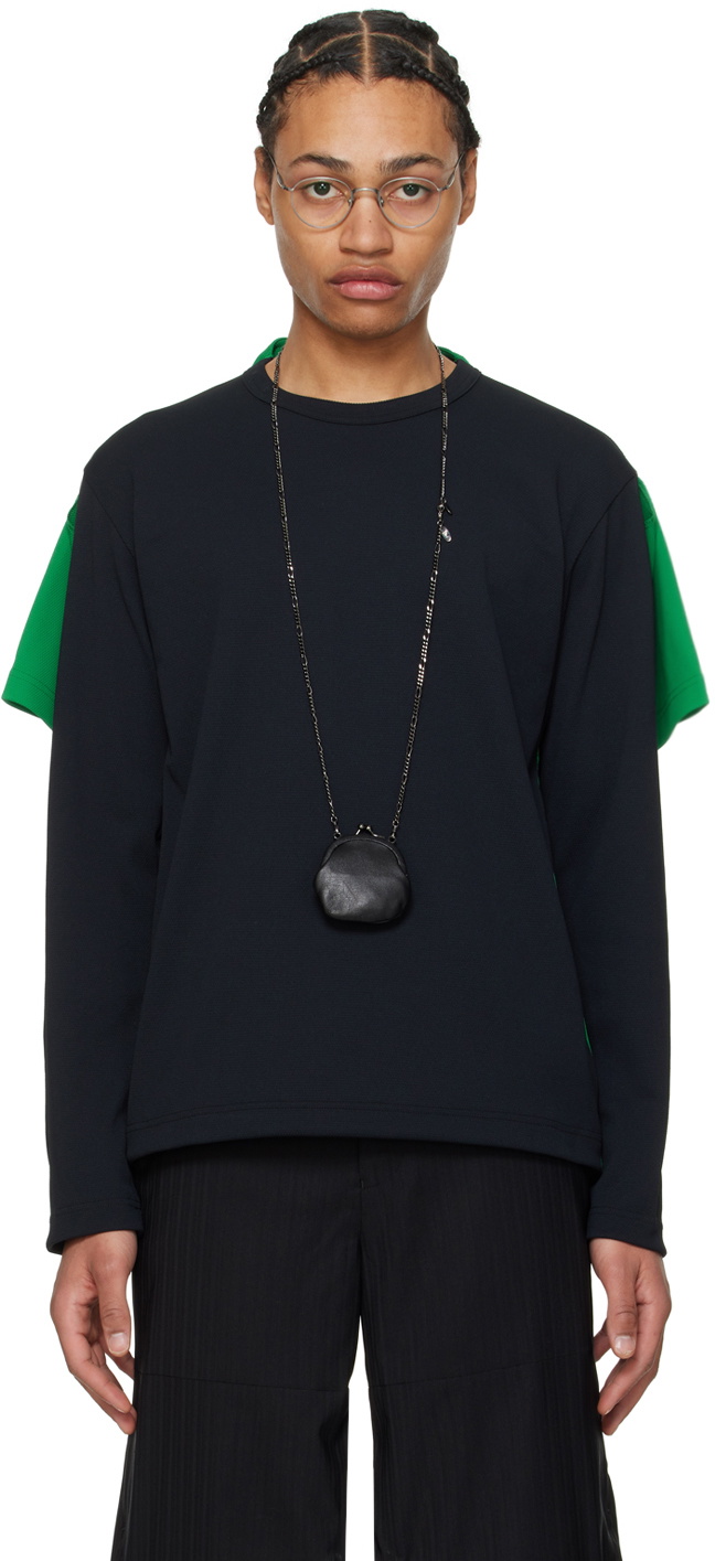 COMME des GARCONS HOMME PLUS Fallen leaf print mesh short sleeves Cut tops PT100440 Green brown
