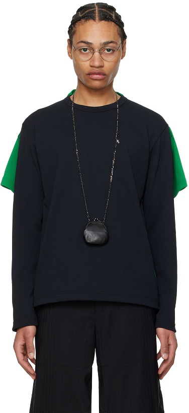 Photo: Comme des Garçons Homme Plus Black & Green Layered Long Sleeve T-Shirt
