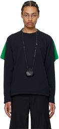 Comme des Garçons Homme Plus Black & Green Layered Long Sleeve T-Shirt