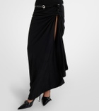 Coperni Belted asymmetric draped halterneck maxi dress