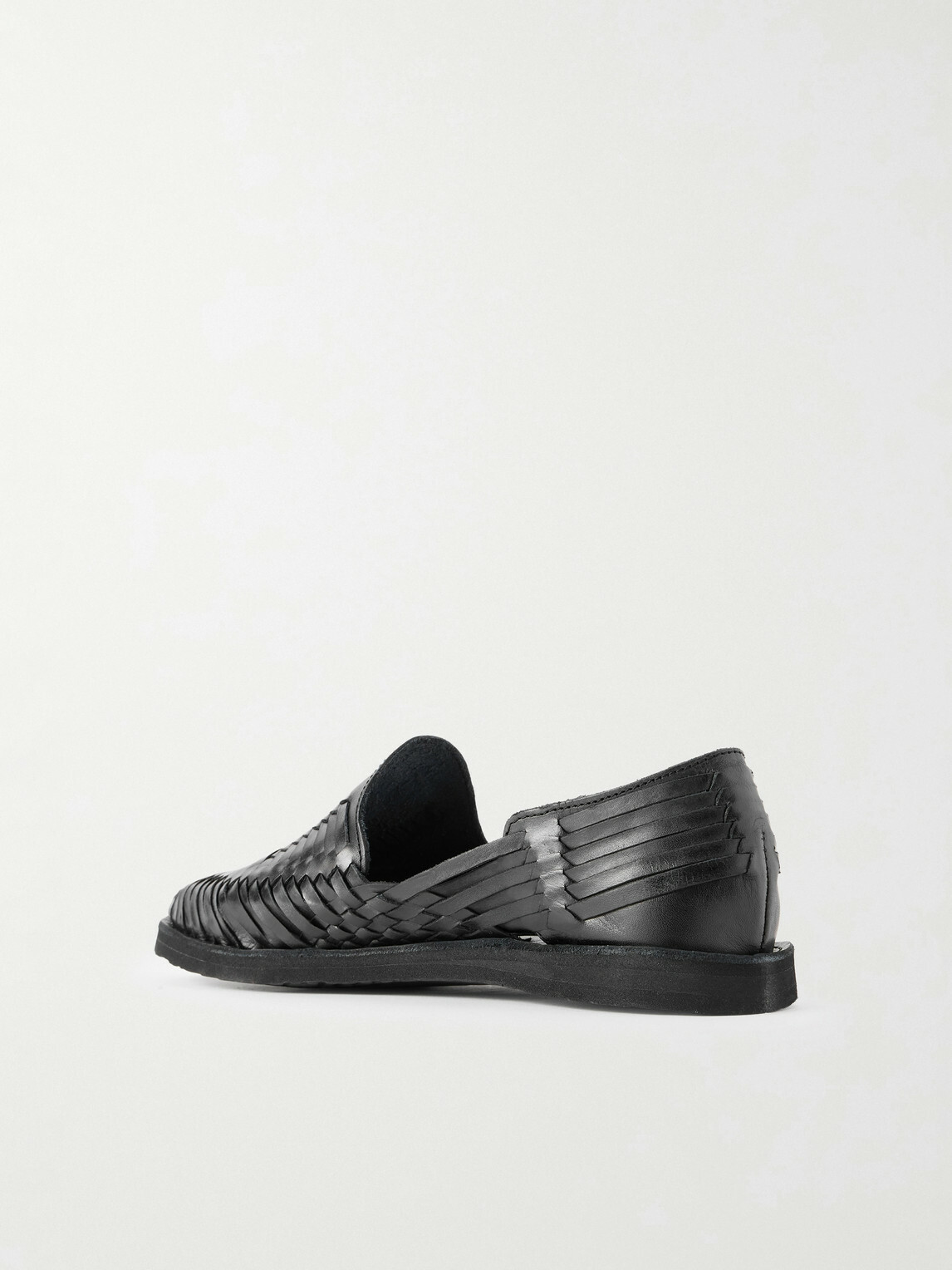 Yuketen - Alejandro Woven Leather Huarache Sandals - Black
