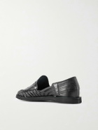 Yuketen - Alejandro Woven Leather Huarache Sandals - Black