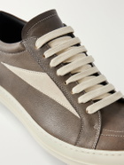 Rick Owens - Vintage Sneaks Suede-Trimmed Full-Grained Leather Sneakers - Brown