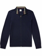 Paul Smith - Merino Wool Zip-Up Cardigan - Blue