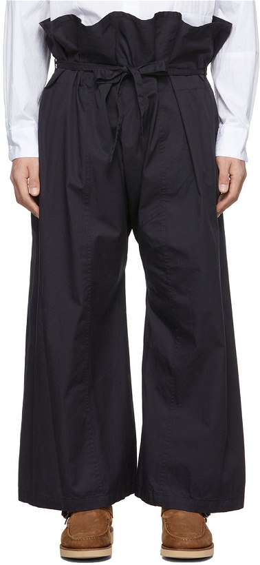 Photo: Engineered Garments Black Cotton Twill Fisherman Trousers