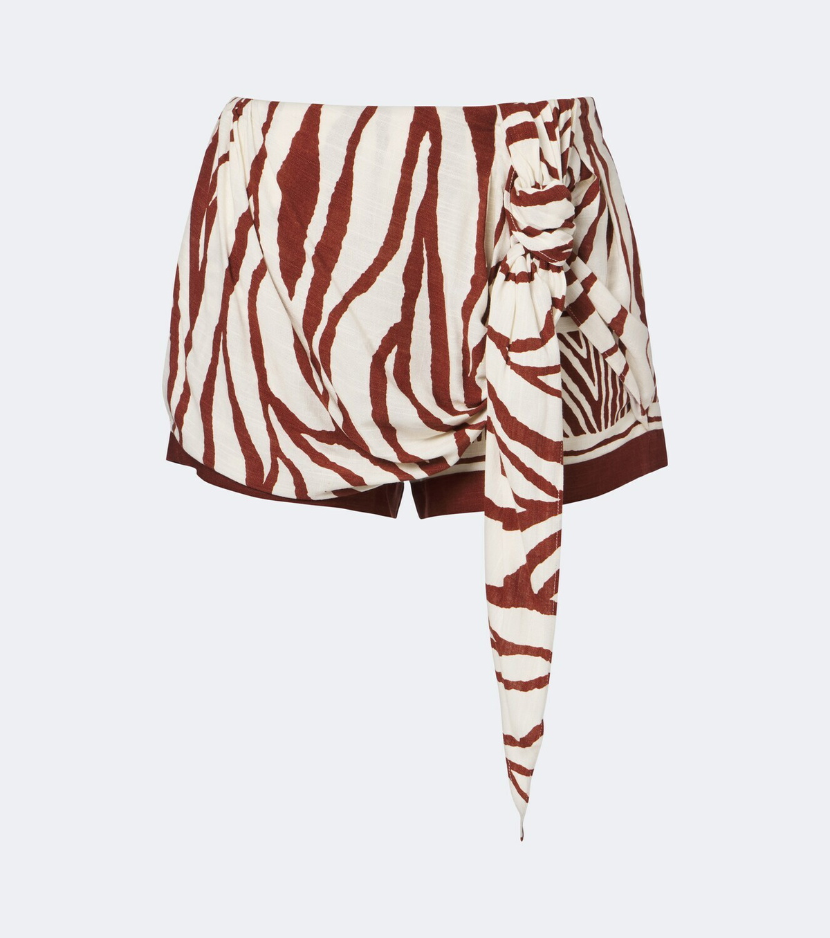 Jacques Wei Leather-trimmed printed shorts