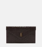 Saint Laurent Paris Cassandre leather clutch
