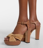 Jimmy Choo Heloise raffia and leather sandals