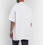 Vetements - Oversized Logo-Embroidered Printed Cotton-Jersey T-Shirt - White