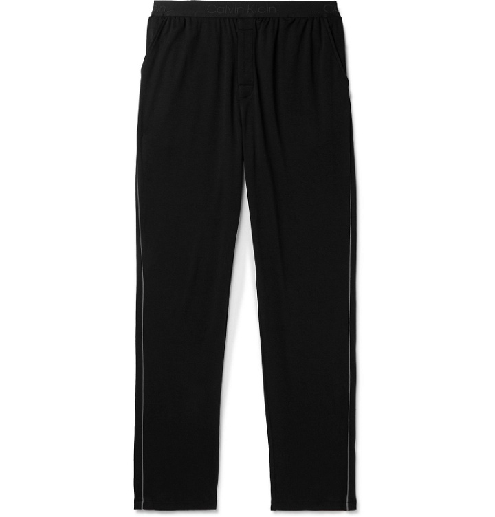 Photo: Calvin Klein Underwear - Piped Cotton-Jersey Pyjama Trousers - Black