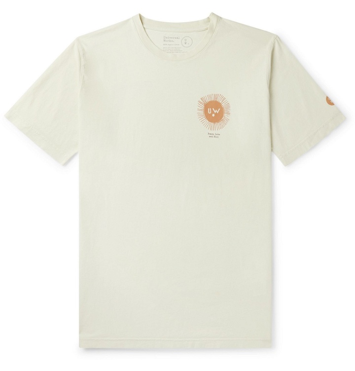 Photo: Universal Works - Logo-Print Organic Cotton-Jersey T-Shirt - Neutrals