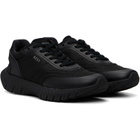 BOSS Black Leather Trims Running Sneakers