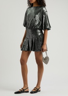 Free People Manuka Sequin-embellished Tulle Mini Dress Silver