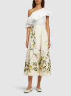 GIAMBATTISTA VALLI - Printed Cotton Poplin Long Skirt