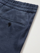 BRIONI - Sydney Slub Linen Drawstring Bermuda Shorts - Blue