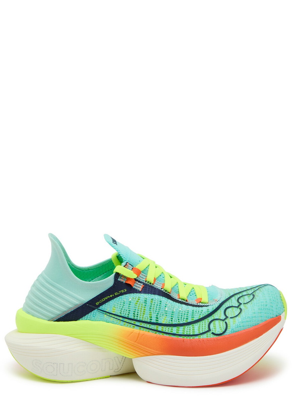 Photo: Saucony Endorphin Elite 2 Panelled Mesh Sneakers Blue