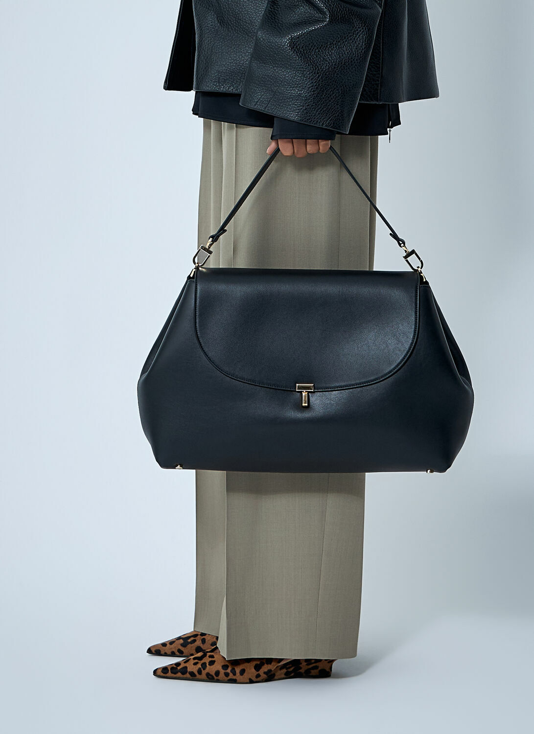 TOTEME T-Lock Leather Crossbody Bag
