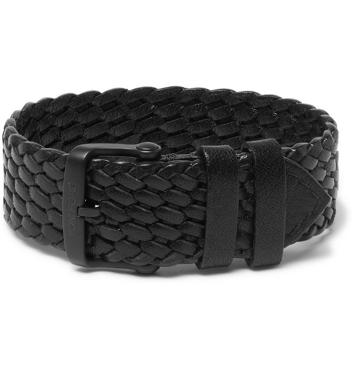 Photo: TOM FORD - Woven Leather Watch Strap - Men - Black