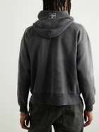 SAINT MXXXXXX - SMX6 Distressed Logo-Print Cotton-Jersey Hoodie - Black