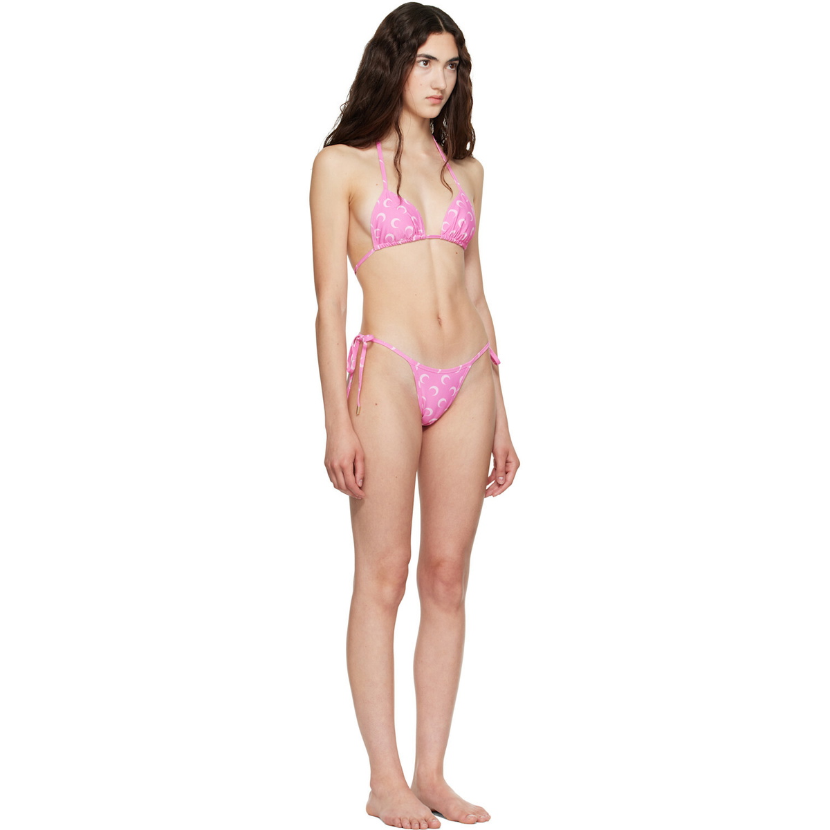 Marine Serre Pink Moon Printed Jersey Bikini