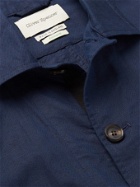 OLIVER SPENCER - Stanford Linen and Cotton-Blend Blouson Jacket - Blue