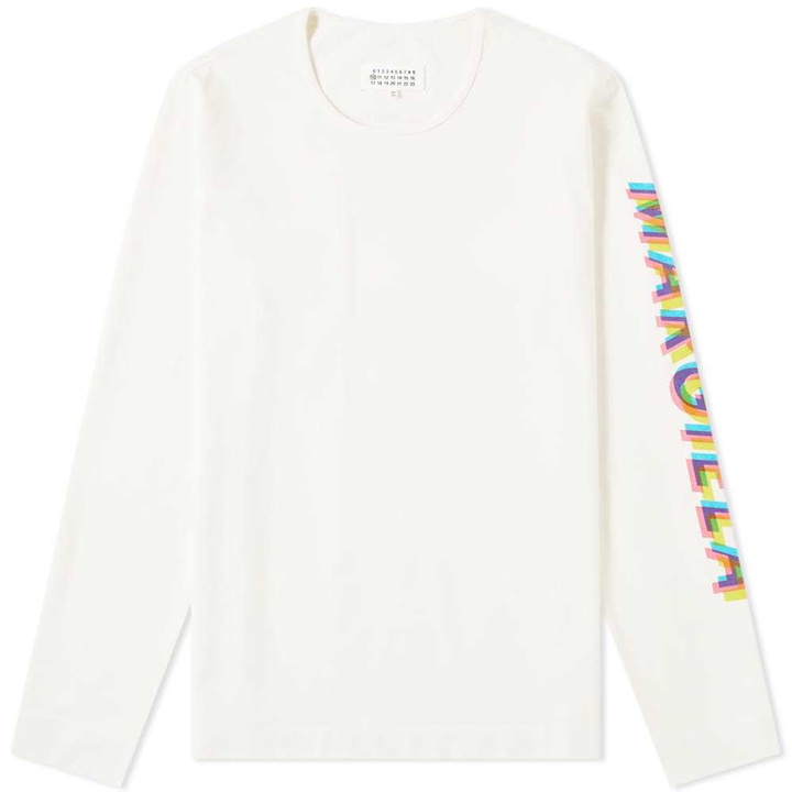 Photo: Maison Margiela 10 Oversized Sleeve Logo Crew Sweat Off White