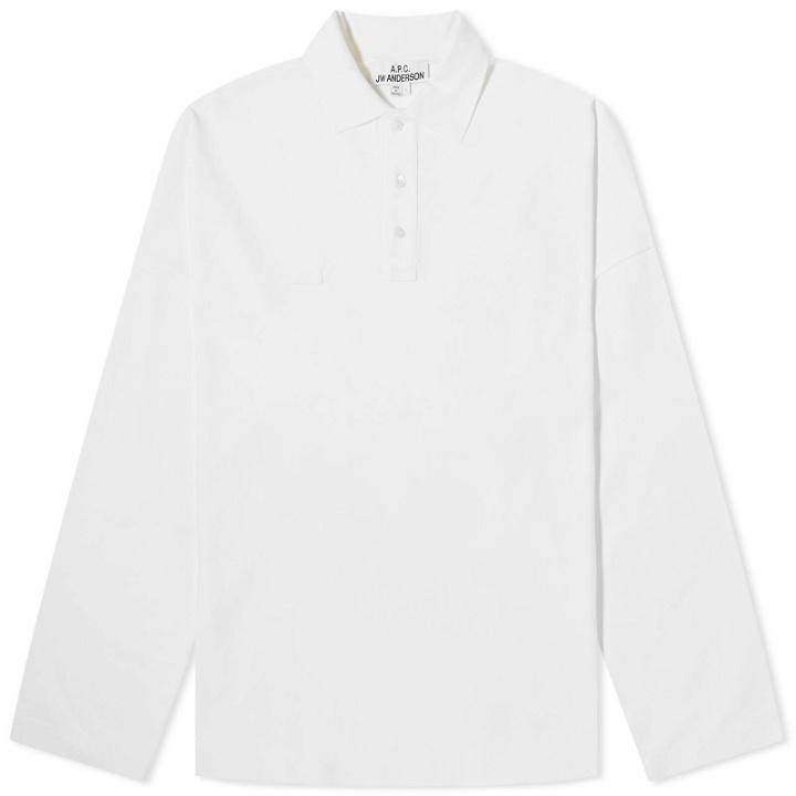 Photo: A.P.C. Men's x JW Anderson Murray Oversized Pique Polo Shirt in Off White