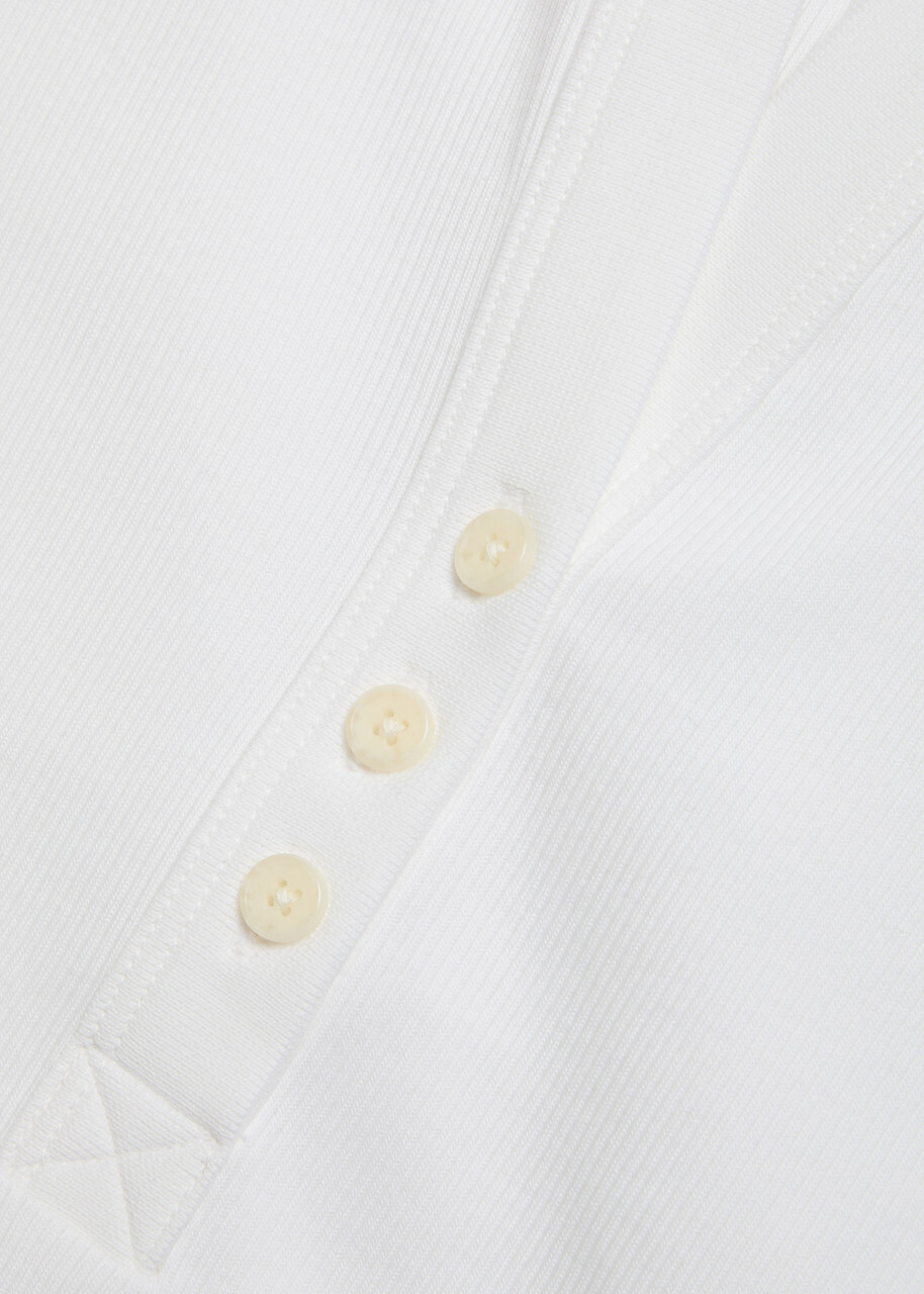 Veronica Beard Reubian Ribbed Stretch-cotton top White