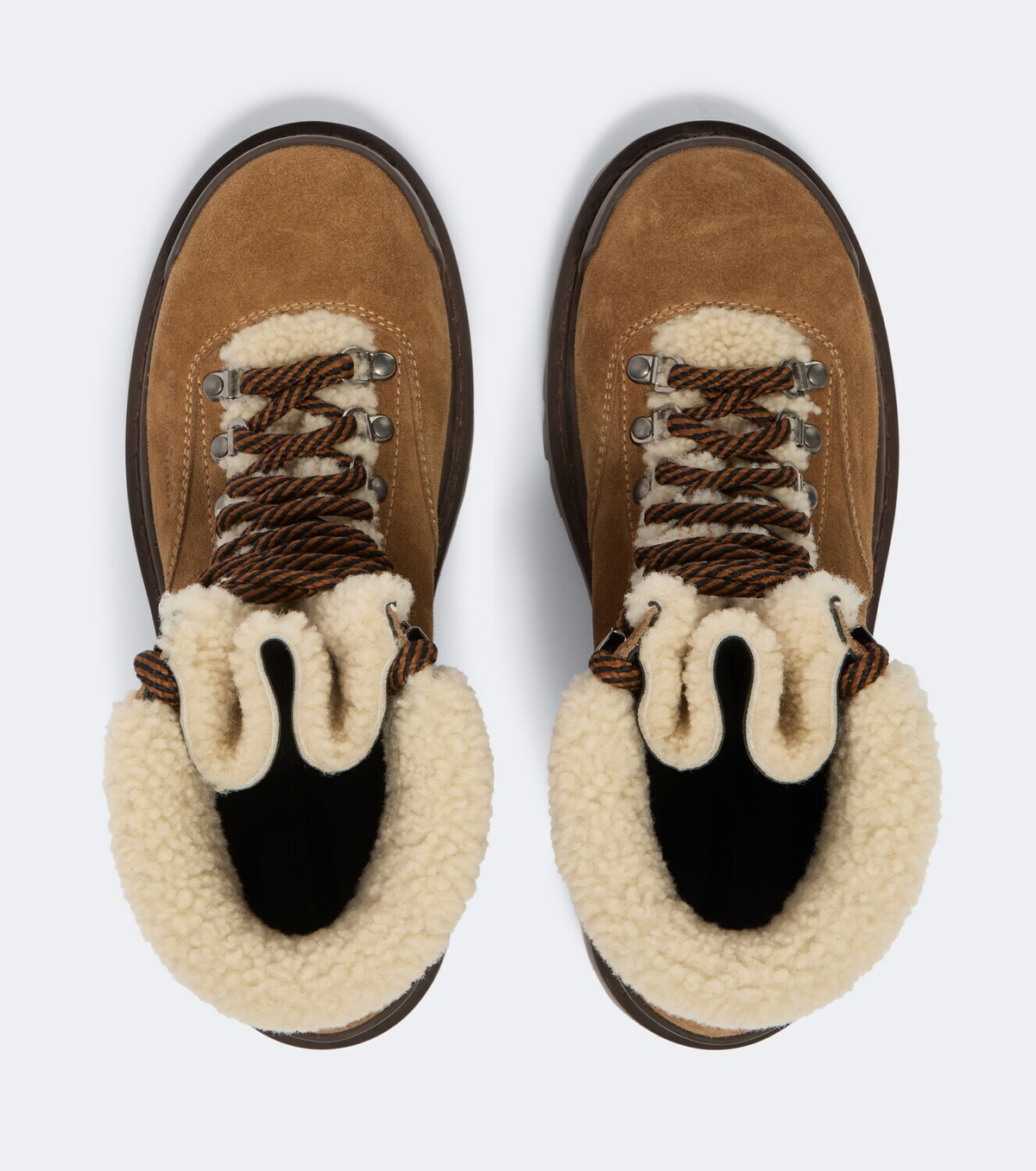 Balenciaga Shearling-lined suede lace-up boots