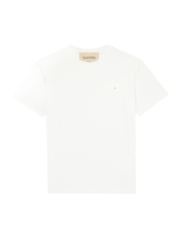 Photo: Valentino Garavani - VGold Cotton-Jersey T-Shirt - White