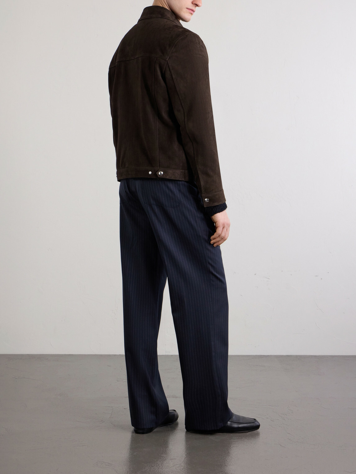 Mr P. - Croc-Effect Suede Jacket - Brown