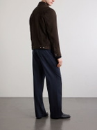 Mr P. - Croc-Effect Suede Jacket - Brown