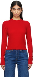 Re/Done Red Cashmere Crewneck Sweater