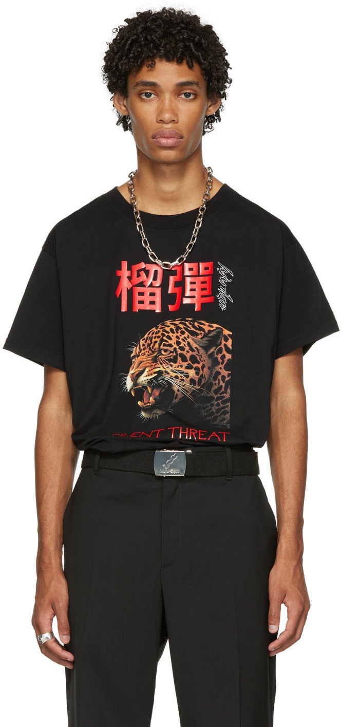 Photo: LU'U DAN Black Jaguar Oversized Concert T-Shirt
